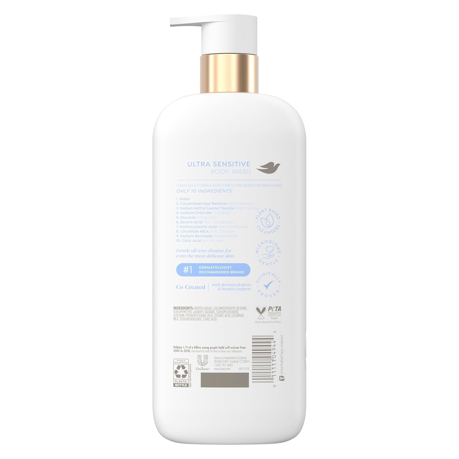 image:imageDove Ultra Sensitive Serum Body Wash Fragrance Free 10 Ingredients 185 oz185 Fl Oz Pack of 1