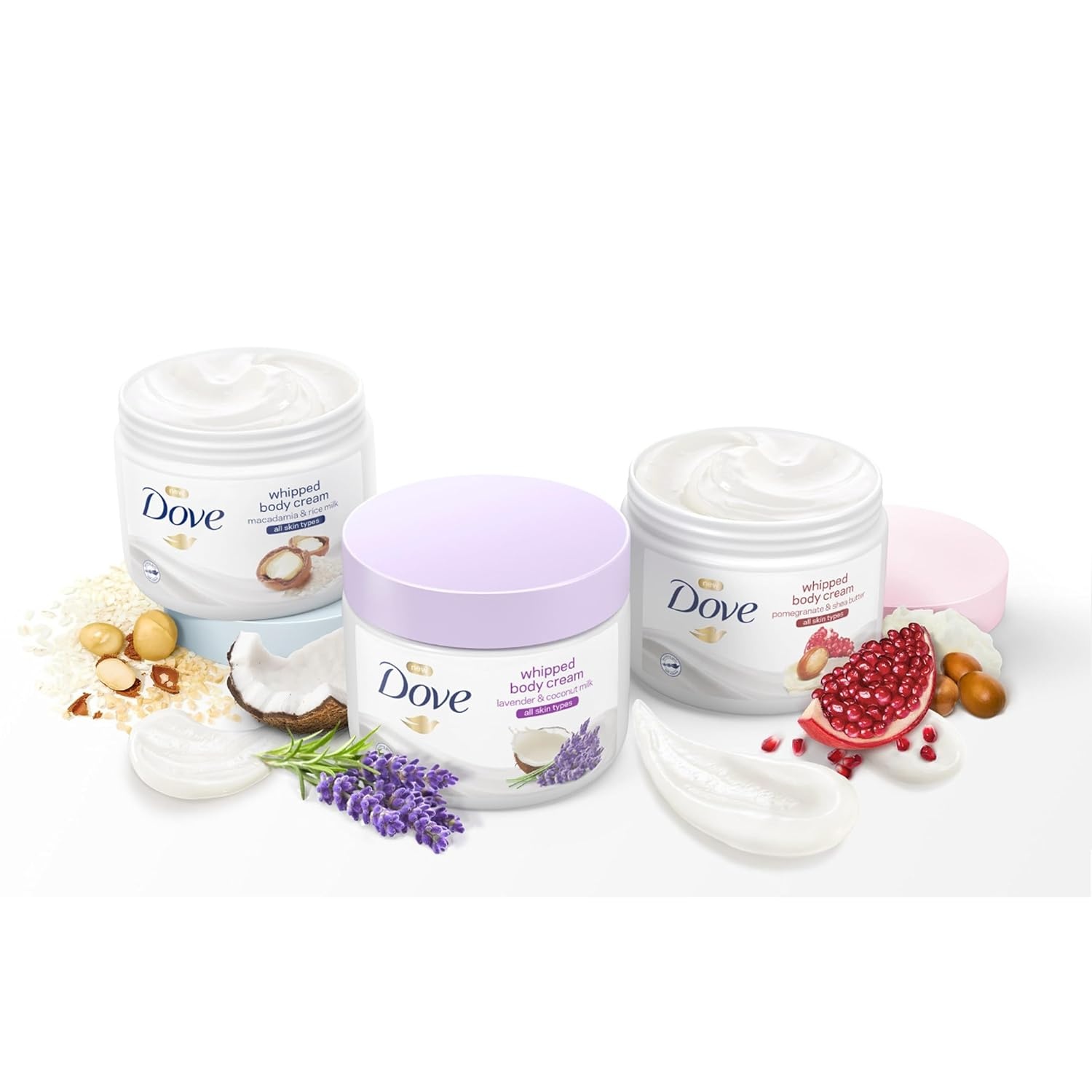 image:imageDove Whipped Body Cream Dry Skin Moisturizer Pomegranate and Shea Butter Nourishes Skin Deeply 10 oz 3 CountPomegranate and Shea Butter