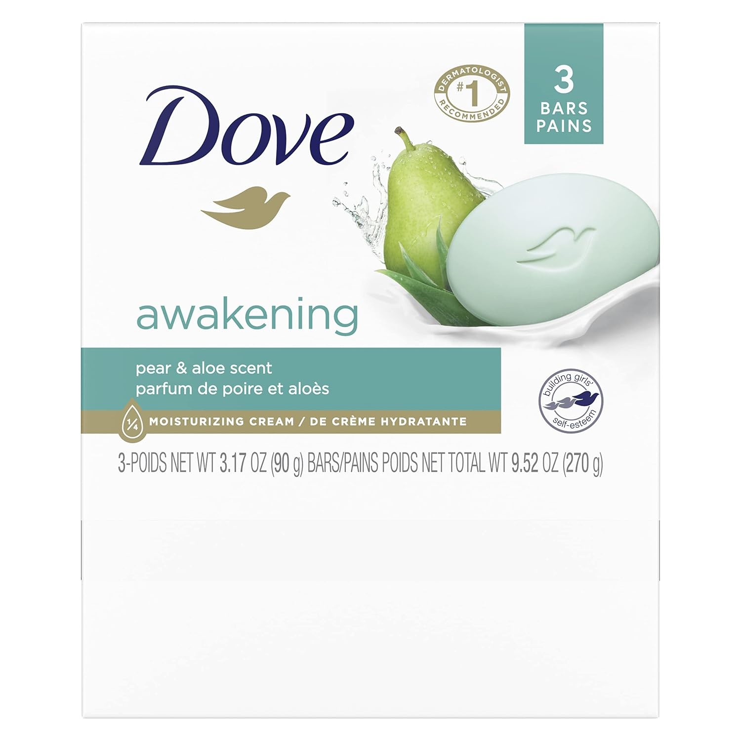 image:imageDove go fresh Beauty Bar More Moisturizing Than Ordinary Bar Soap Rejuvenate Pear and Aloe Vera Scent 375 oz 14 Bars951 Ounce Pack of 1