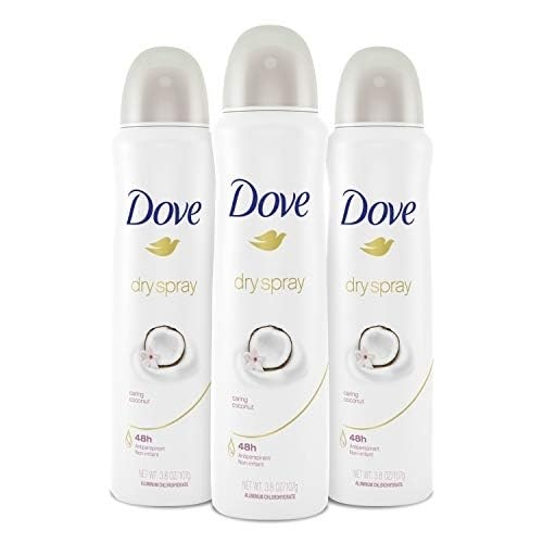 image:imageDove Advanced Care Dry Spray Antiperspirant Deodorant Caring Coconut 3 Count For Women With 48 Hour Protection Soft And Comfortable Underarms 38 oz