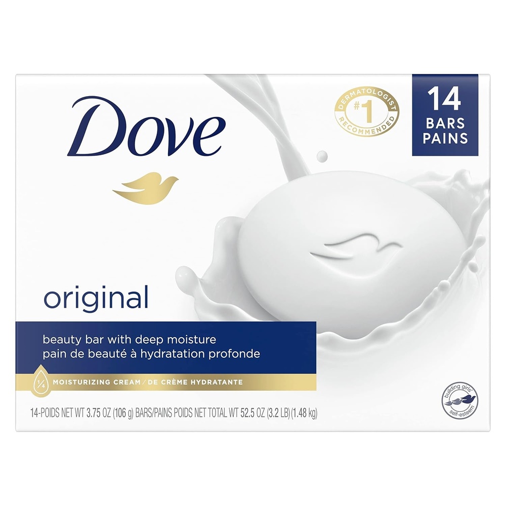 image:imageDove Beauty Bar Gentle Skin Cleanser Moisturizing for Gentle Soft Skin Care Original Made With 14 Moisturizing Cream 375 oz 14 Bars375 Ounce Pack of 14