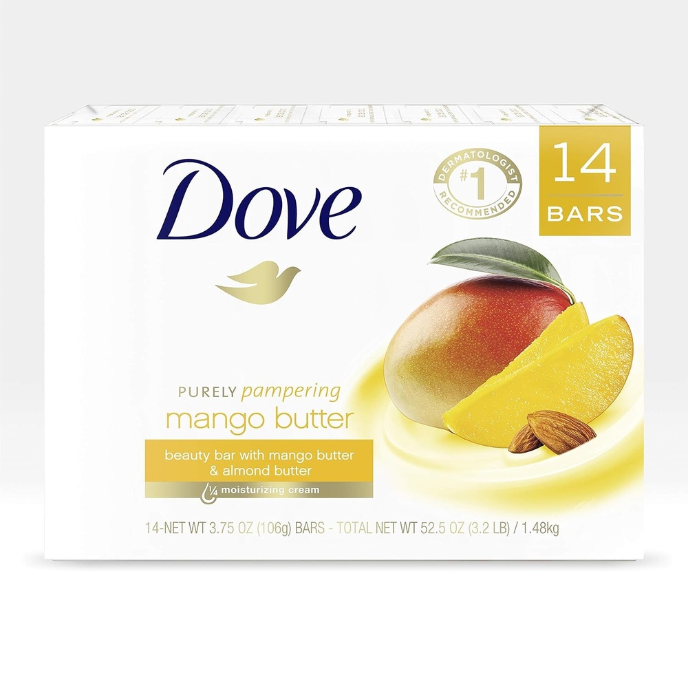 image:imageDove Beauty Bar With Mango Butter 14 Bars To Moisturize Dry Skin More Moisturizing Than Bar Soap 375 oz375 Ounce Pack of 14