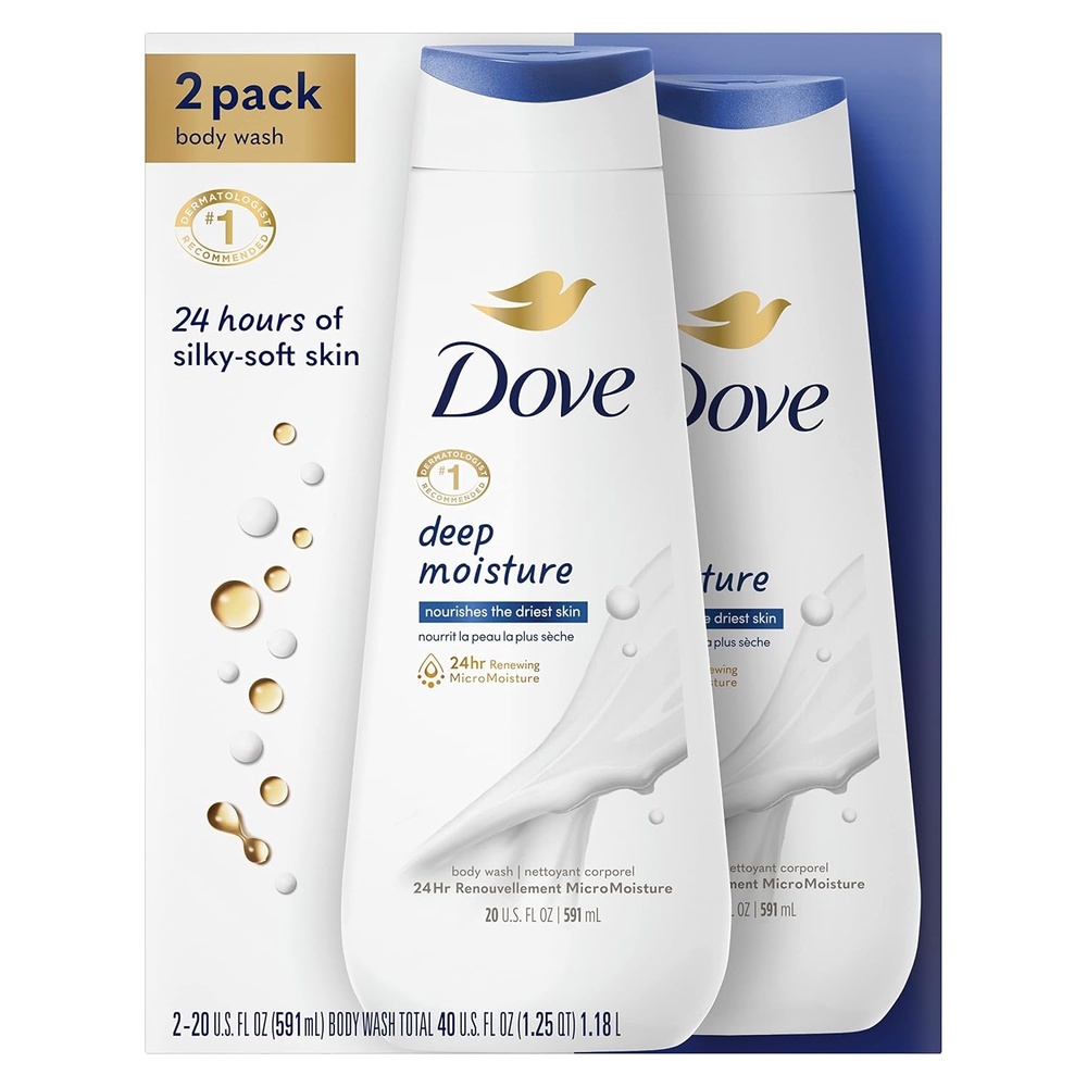 image:imageDove Body Wash Deeply Nourishing Value Size 3Pack Moisturizing Shower Soap Liquid for Softer Smoother Skin 338 Oz Ea20 Fl Oz Pack of 2
