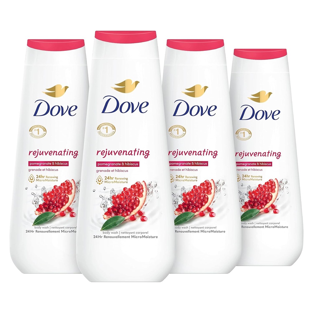 image:imageDove Body Wash Rejuvenating Pomegranate amp Hibiscus 4 Count for Renewed HealthyLooking Skin Gentle Skin Cleanser with 24hr Renewing MicroMoisture 20 oz20 Fl Oz Pack of 4