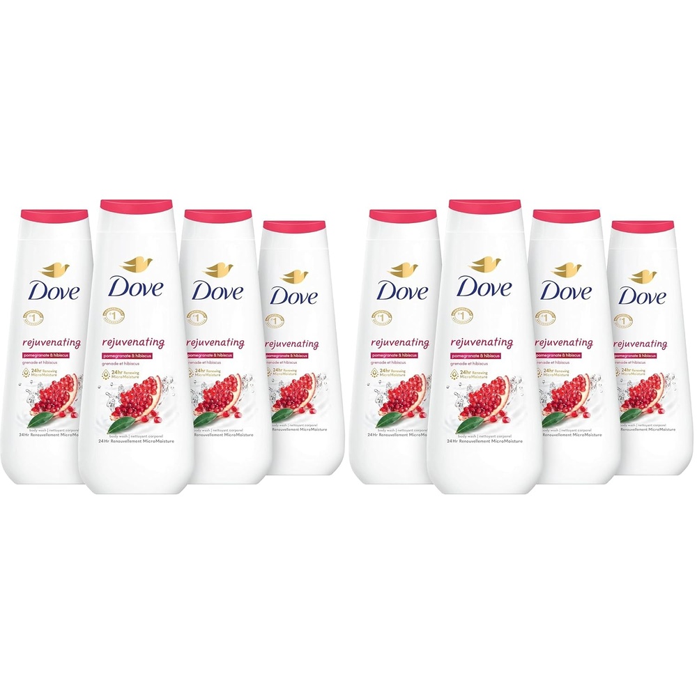 image:imageDove Body Wash Rejuvenating Pomegranate amp Hibiscus 4 Count for Renewed HealthyLooking Skin Gentle Skin Cleanser with 24hr Renewing MicroMoisture 20 oz20 Fl Oz Pack of 8