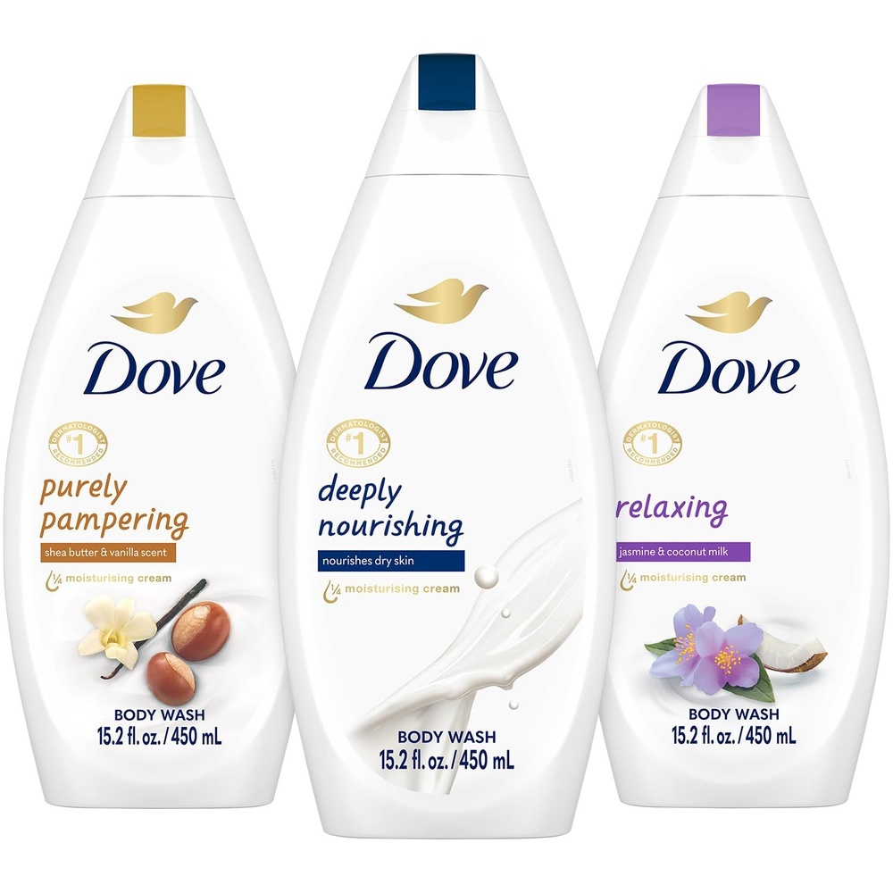 image:imageDove Body Wash Variety 3Pack Relaxing Jasmine amp Coconut Milk Pampering Shea Butter amp Warm Vanilla Deeply Nourishing PlantBased Moisture for Soft Smooth Skin 152 Oz Ea