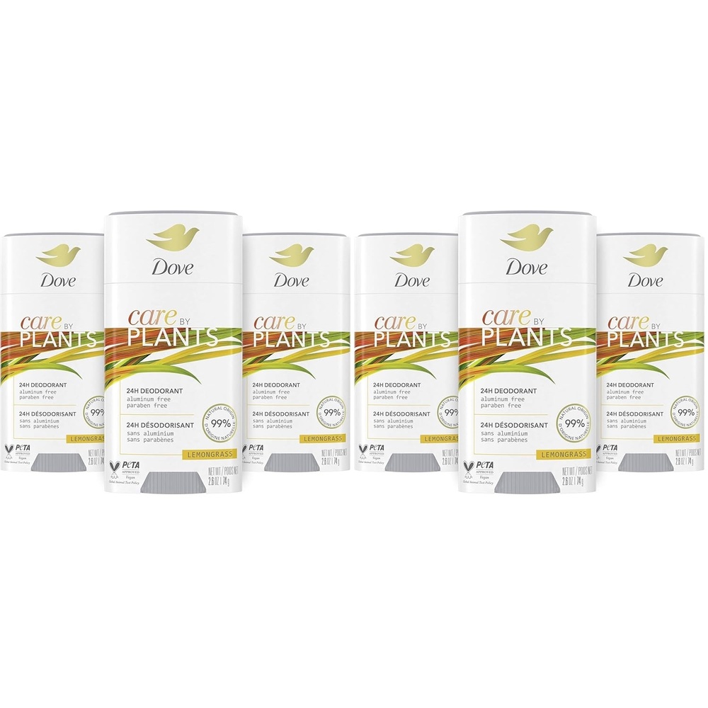 image:imageDove Care by Plants Deodorant Stick for longlasting deodorant protection Lemongrass aluminum free deodorant 26 oz 3 Count26 Ounce Pack of 6
