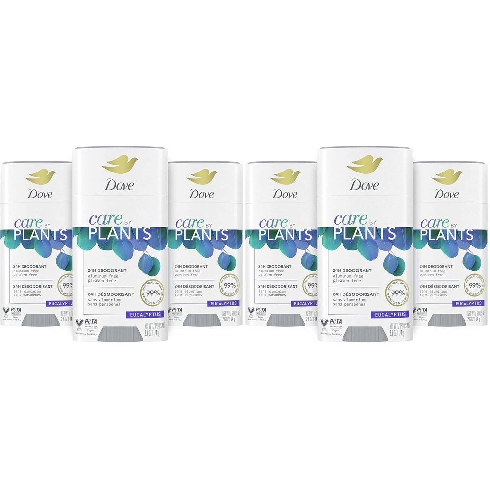 image:imageDove Care by Plants Deodorant Stick for underarm skin care and 24 hour deodorant protection Eucalyptus no aluminum deodorant 26 oz 3 Count26 Ounce Pack of 6