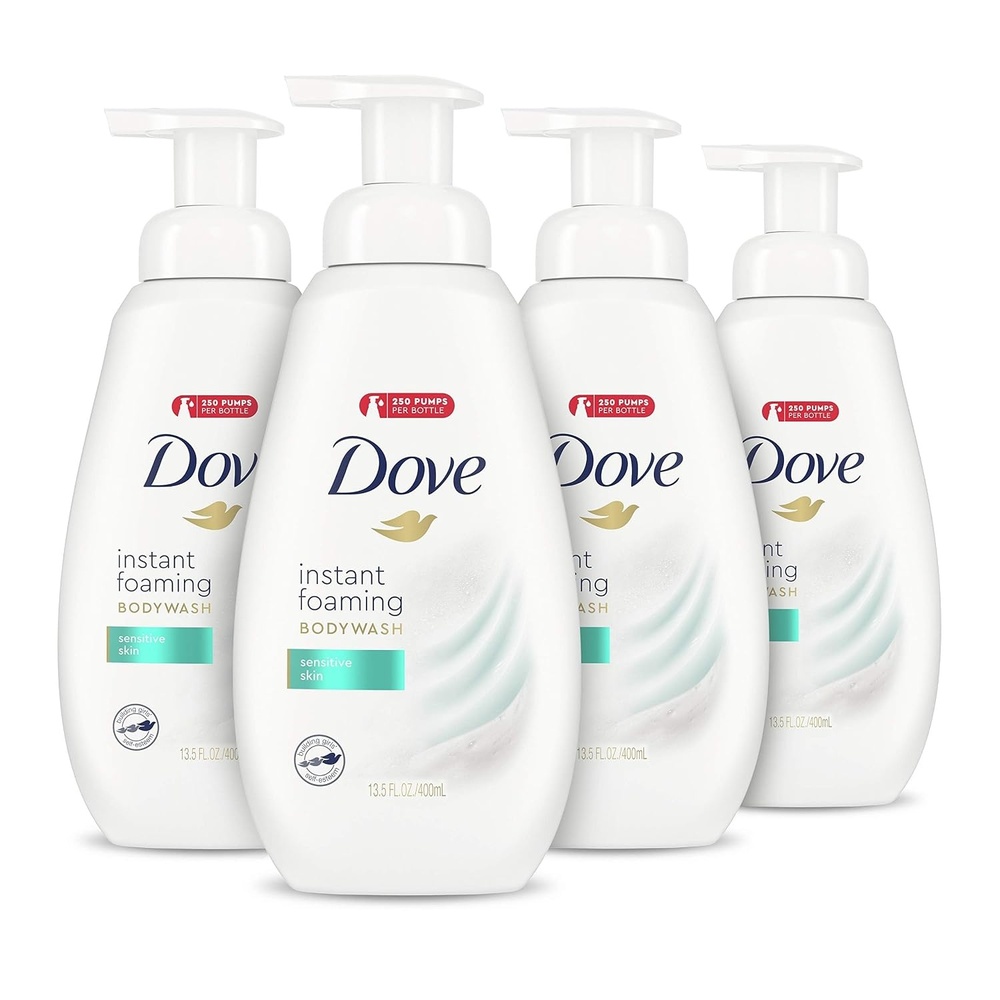 image:imageDove Instant Foaming Body Wash 4 Count for Softer and Smoother Skin Sensitive Skin Effectively Washes Away Bacteria While Nourishing Your Skin 135 oz