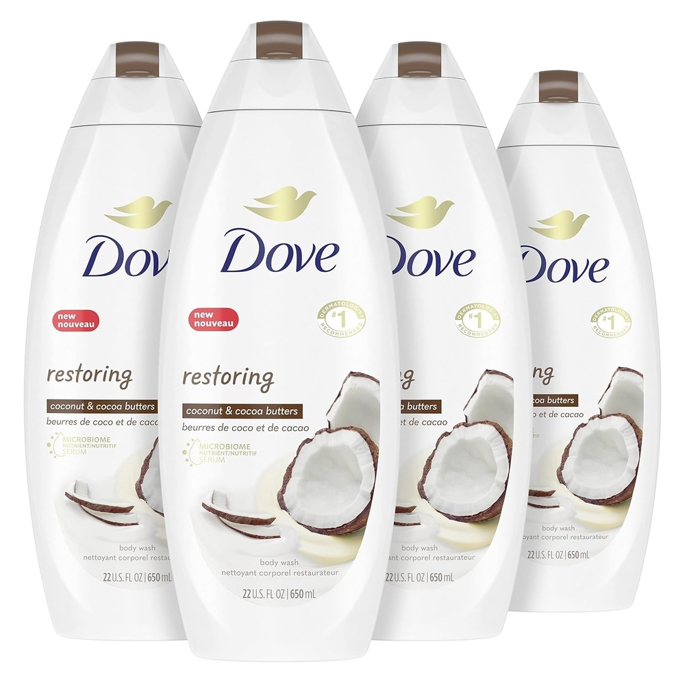 image:imageDove Purely Pampering Body Wash for Dry Skin Coconut Butter and Cocoa Butter Effectively Washes Away Bacteria While Nourishing Your Skin 22 oz 4 count22 Fl Oz Pack of 4