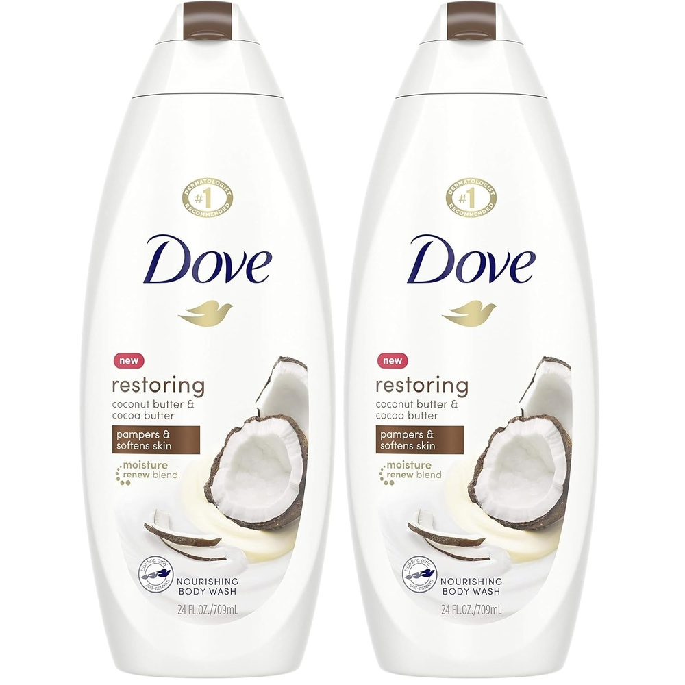 image:imageDove Purely Pampering Body Wash for Dry Skin Coconut Butter and Cocoa Butter Effectively Washes Away Bacteria While Nourishing Your Skin 22 oz 4 count24 Fl Oz Pack of 2