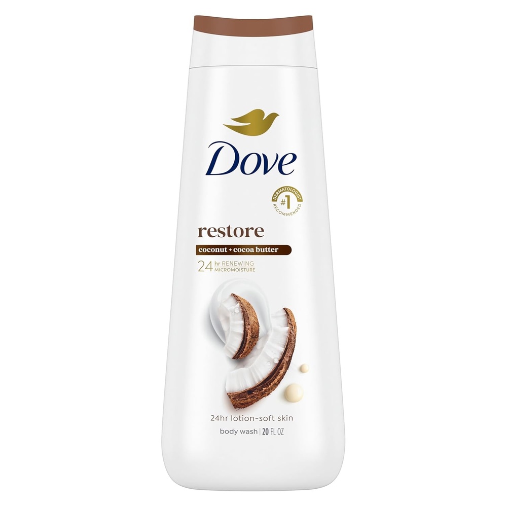 image:imageDove Purely Pampering Body Wash for Dry Skin Coconut Butter and Cocoa Butter Effectively Washes Away Bacteria While Nourishing Your Skin 22 oz 4 count20 Fl Oz Pack of 1