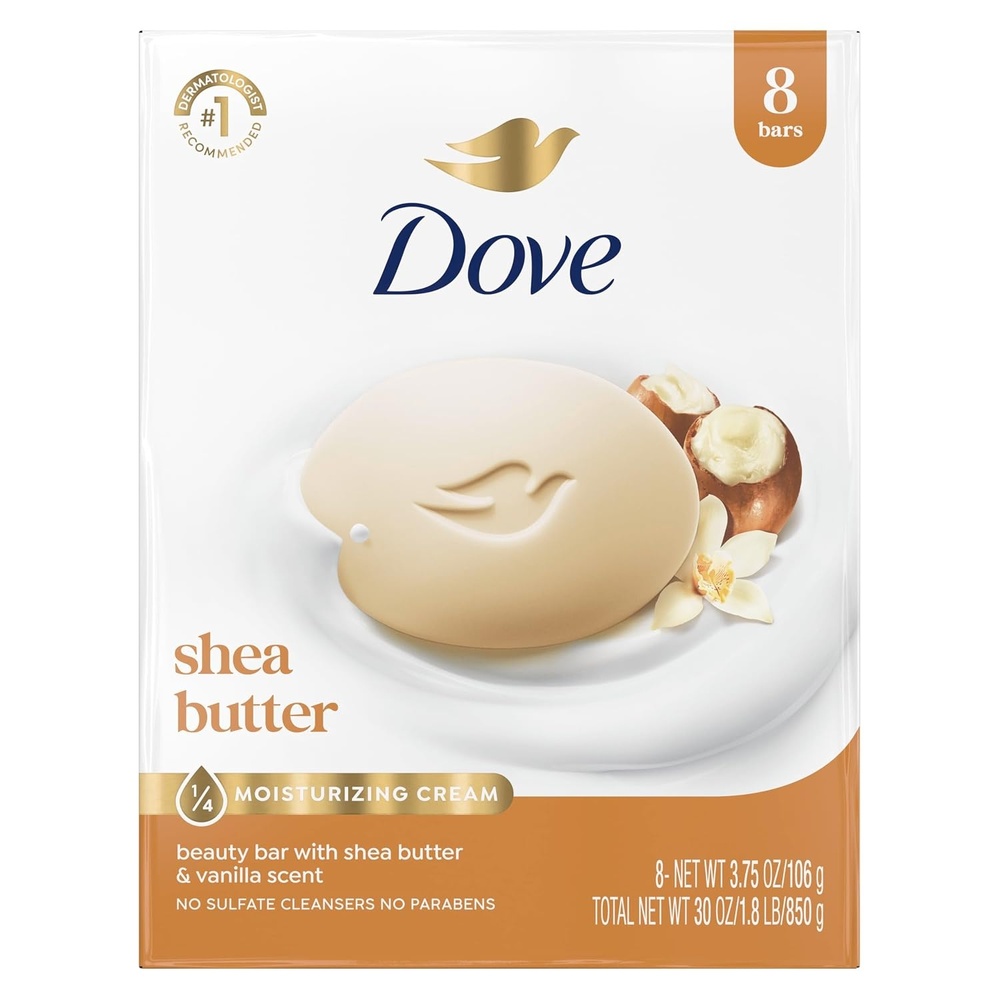 image:imageDove Shea Butter Beauty Bar Soap 8 Count Cleanser 375 oz I beauty bar375 Ounce Pack of 8