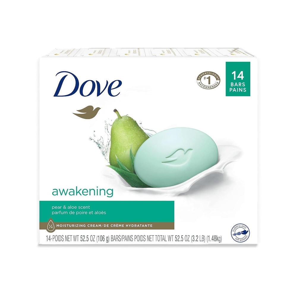 image:imageDove go fresh Beauty Bar More Moisturizing Than Ordinary Bar Soap Rejuvenate Pear and Aloe Vera Scent 375 oz 14 Bars375 Ounce Pack of 14
