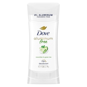 Dove 0% Aluminum Deodorant for Women ¼ Moisturizers Cucumber & Green Tea with 24-Hour Odor Protection,2.6 Ounce (Pack of 3)(Cucumber and Green Tea)