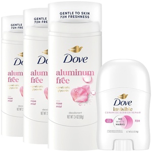Dove 0% Aluminum Deodorant for Women ¼ Moisturizers Cucumber & Green Tea with 24-Hour Odor Protection,2.6 Ounce (Pack of 3)(Rose Petals)