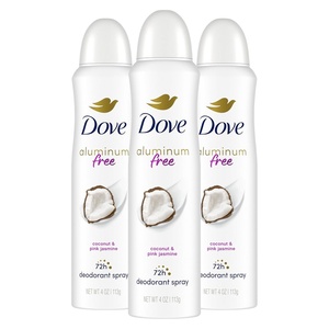 Dove Aluminum Free Deodorant Spray Coconut and Pink Jasmine 3PK 4oz(Coconut & Pink Jasmine)