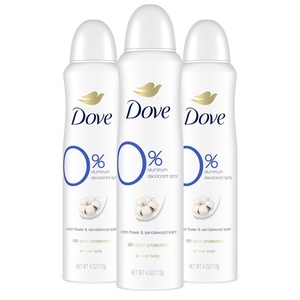 Dove Aluminum Free Deodorant Spray Coconut and Pink Jasmine 3PK 4oz(Cotton Flower and Sandalwood)