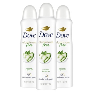 Dove Aluminum Free Deodorant Spray Coconut and Pink Jasmine 3PK 4oz(Cucumber and Green Tea)