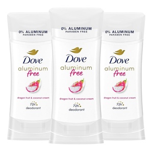Dove Aluminum Free Deodorant for Women 3 Count Sensitive 72 hour odor protection 2.6 oz(Dragonfruit)