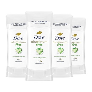 Dove Aluminum Free Deodorant for Women 4 Count Cucumber and Green Tea 72 hour odor protection 2.6 oz