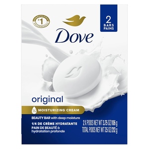 Dove Beauty Bar Gentle Skin Cleanser Moisturizing for Gentle Soft Skin Care Original Made With 1/4 Moisturizing Cream 3.75 oz, 14 Bars(3.75 Ounce (Pack of 2))