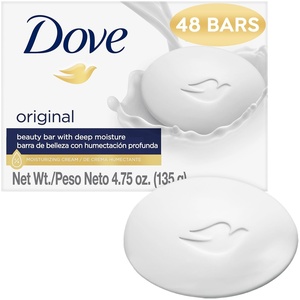 Dove Beauty Bar Gentle Skin Cleanser Moisturizing for Gentle Soft Skin Care Original Made With 1/4 Moisturizing Cream 3.75 oz, 14 Bars(4.7 Ounce (Pack of 48))