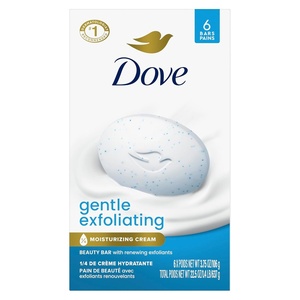 Dove Beauty Bar More Moisturizing Than Bar Soap Gentle Exfoliating With Mild Cleanser For Softer And Smoother Skin 3.75 oz Pack of 14(Fragranced)