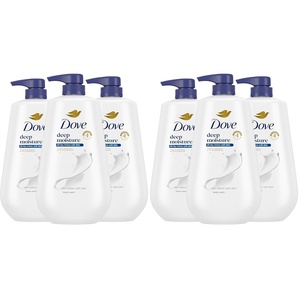Dove Body Wash Deep Moisture 30.6 oz Pump 3 Pack, Sulfate Free(30.6 Fl Oz (Pack of 6))