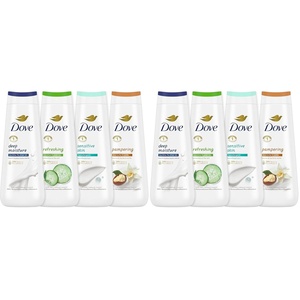 Dove Body Wash Variety Collection 20oz 4ct, Sulfate Free(20 Fl Oz (Pack of 8))