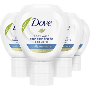 Dove Concentrate Refill 4 Count for Instantly Soft Skin and Lasting Nourishment Daily Moisture Refill for use Reusable Bottle 4 fl oz (makes 16 fl oz of Body Wash)(Daily Moisture)
