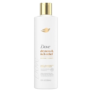 Dove Damage Therapy Derma Conditioner Dryness + Itch for Flaky Scalp with Pyrithione Zinc and Coconut Oil 12 Fl Oz(Coconut)