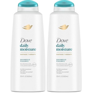 Dove Damage Therapy Shampoo Daily Moisture for Dry Hair Shampoo with Bio-Protein Care 20.4 fl oz(20.4 Fl Oz (Pack of 2))