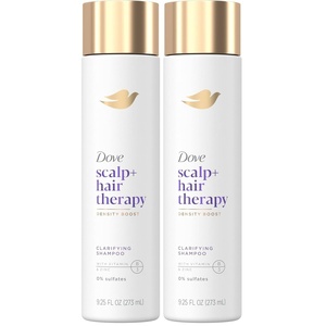 Dove Density Boost Clarifying Shampoo Scalp + Hair Therapy for Gentle Cleansing, with Vitamin B3, Zinc and 0% sulfates, 9.25 oz(9.25 Fl Oz (Pack of 2))