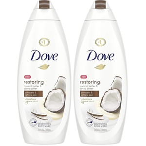 Dove Purely Pampering Body Wash for Dry Skin Coconut Butter and Cocoa Butter Effectively Washes Away Bacteria While Nourishing Your Skin 22 oz 4 count(24 Fl Oz (Pack of 2))