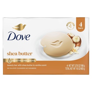 Dove Shea Butter Beauty Bar Soap 8 Count, Cleanser, 3.75 oz I beauty bar(1 Ounce (Pack of 4))