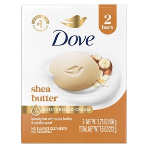 Dove Shea Butter Beauty Bar Soap 8 Count, Cleanser, 3.75 oz I beauty bar(7.5 Ounce (Pack of 1))
