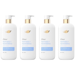 Dove Ultra Sensitive Serum Body Wash Fragrance Free 10 Ingredients, 18.5 oz(18.5 Fl Oz (Pack of 4))