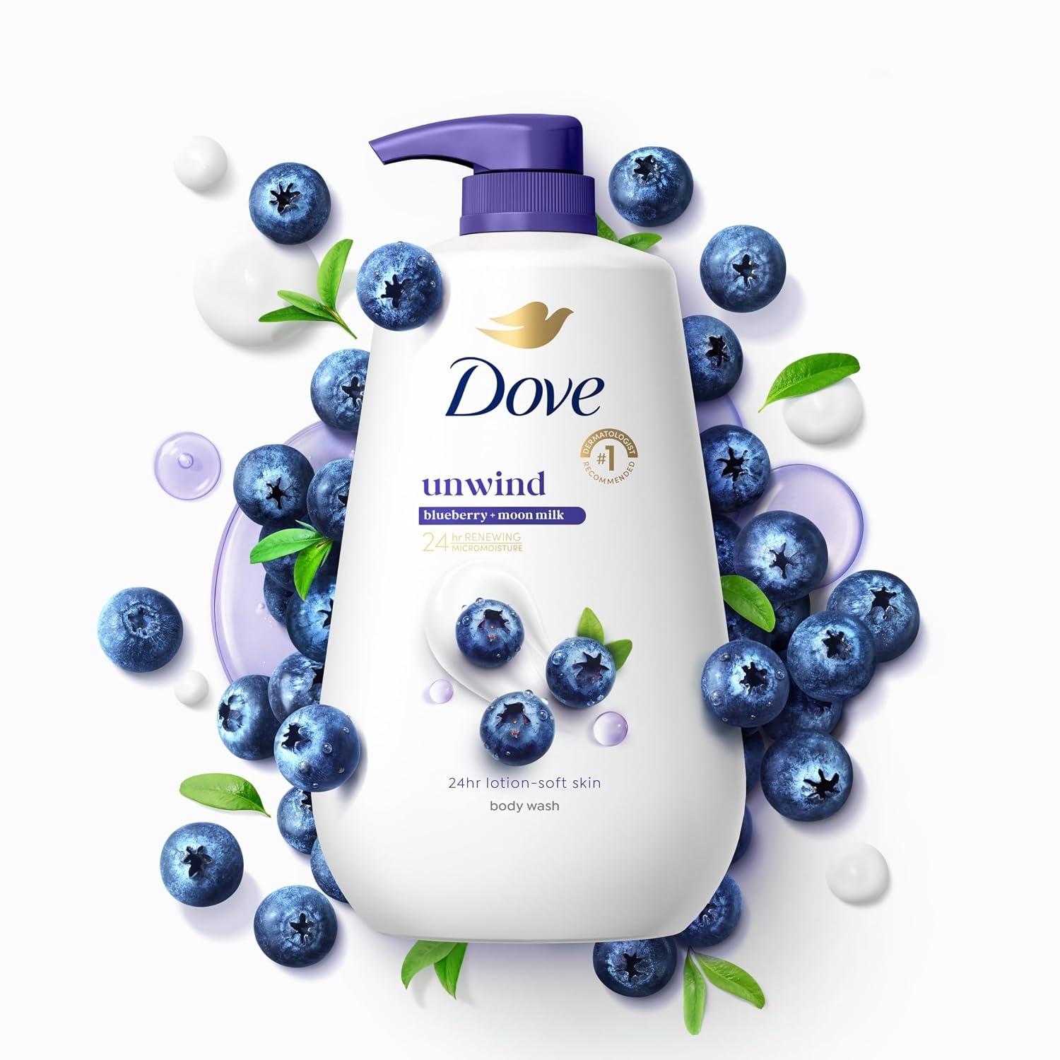 image:imageDove Body Wash 3 Count Unwind Blueberry amp Moon Milk For 24hr LotionSoft Skin Moisturizing Skin Cleanser with No Sulfates No Parabens