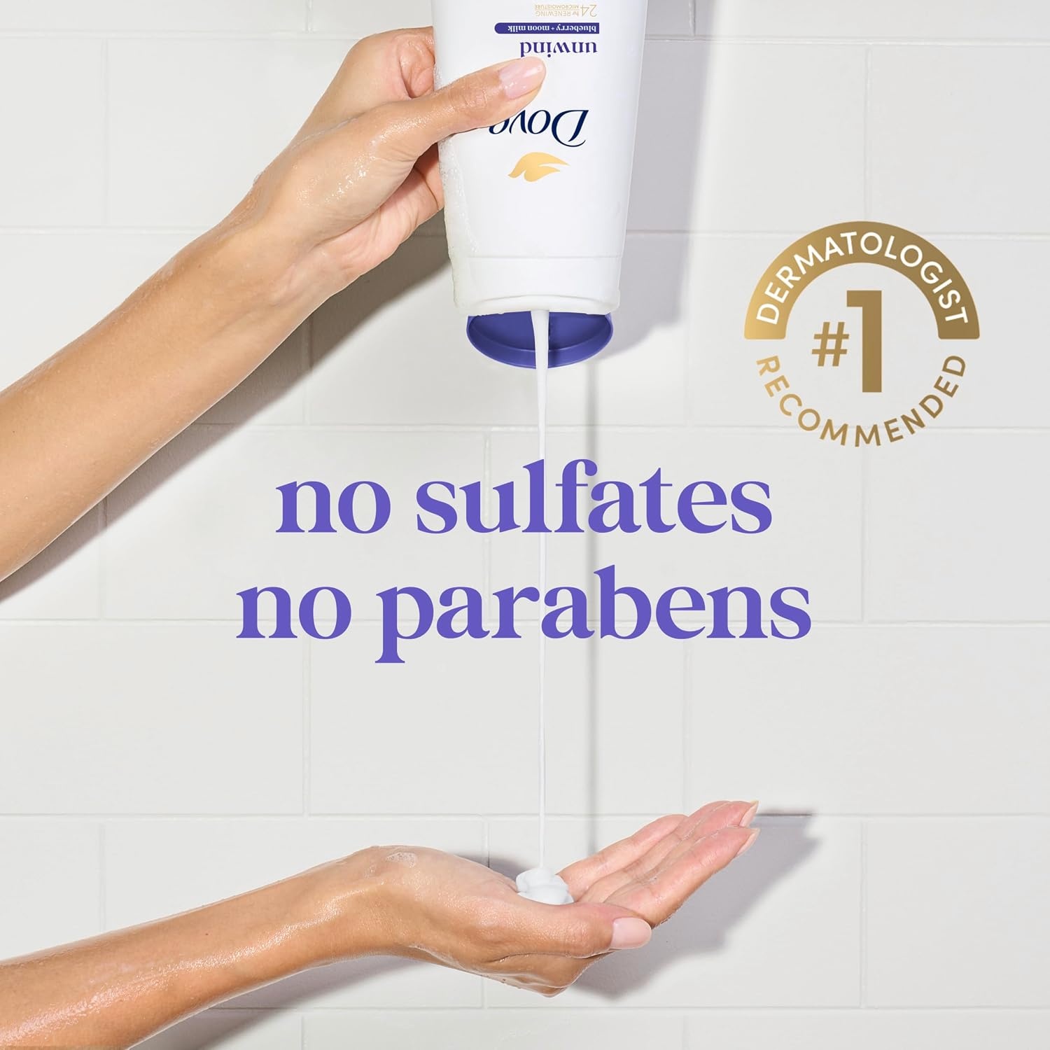 image:imageDove Body Wash 3 Count Unwind Blueberry amp Moon Milk For 24hr LotionSoft Skin Moisturizing Skin Cleanser with No Sulfates No Parabens