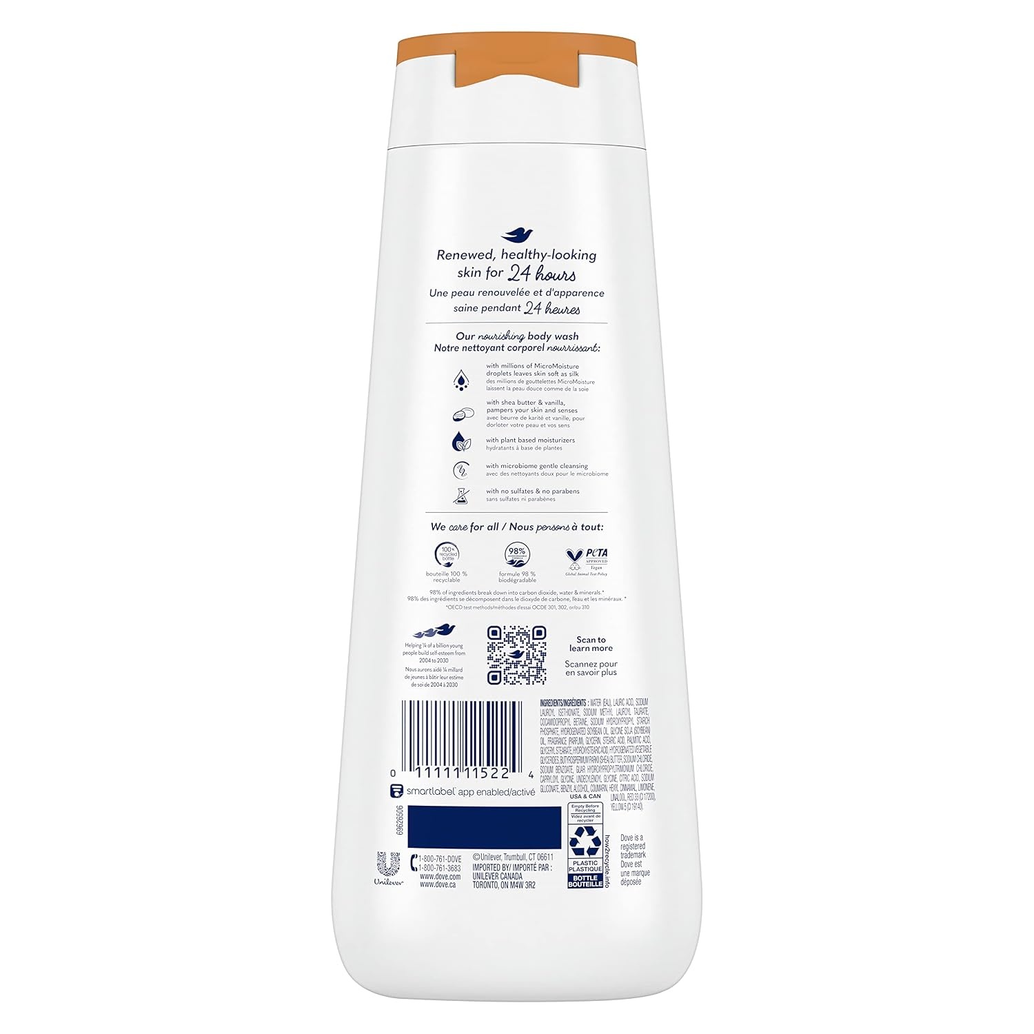 image:imageDove Body Wash 4 Count Pampering Shea Butter amp Vanilla for Renewed HealthyLooking Skin Gentle Skin Cleanser with 24hr Renewing MicroMoisture 20 oz20 Fl Oz Pack of 4