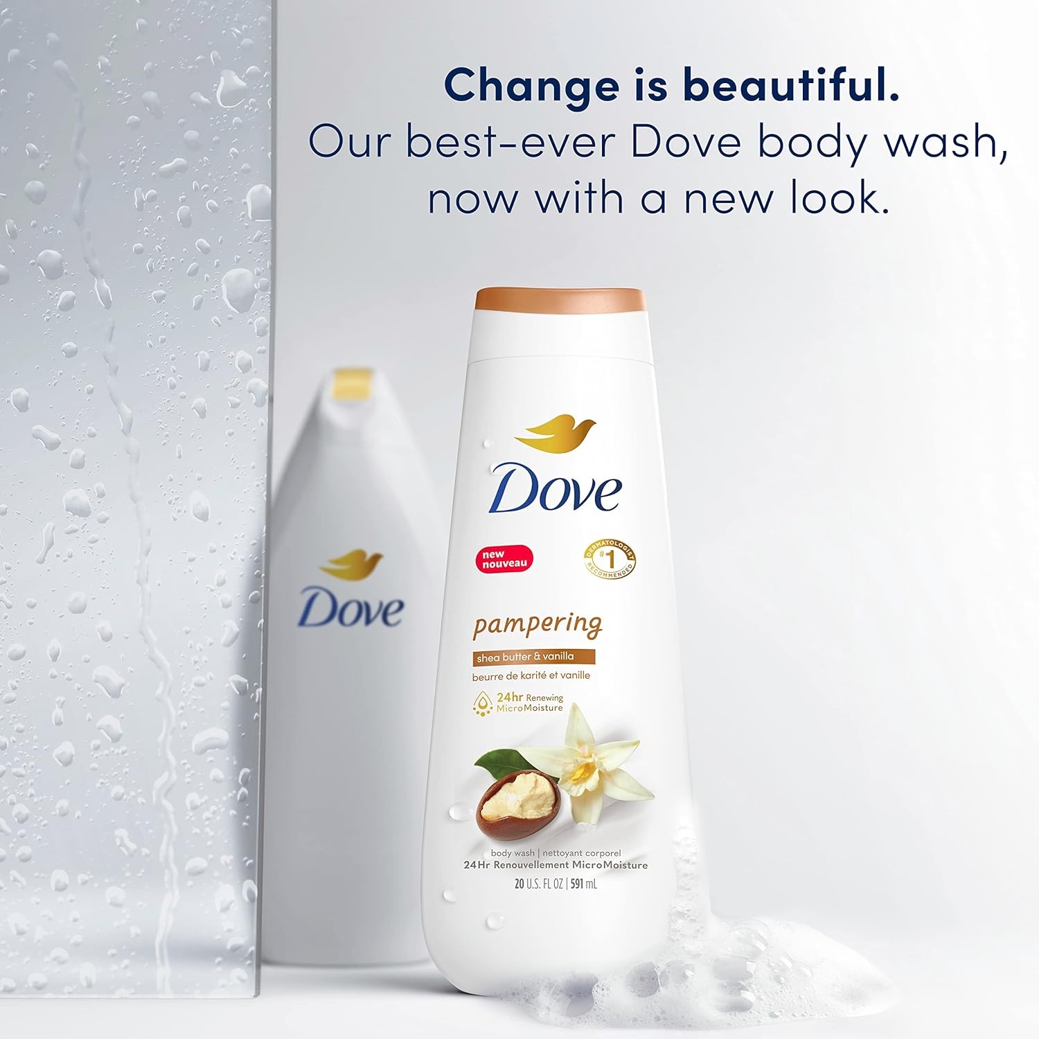 image:imageDove Body Wash 4 Count Pampering Shea Butter amp Vanilla for Renewed HealthyLooking Skin Gentle Skin Cleanser with 24hr Renewing MicroMoisture 20 oz20 Fl Oz Pack of 4