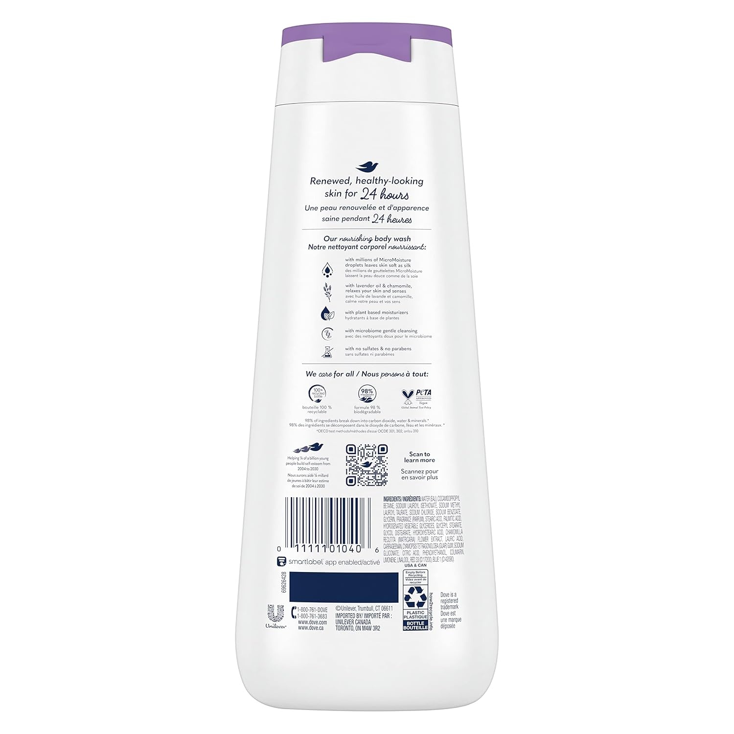 image:imageDove Body Wash 4 Count Relaxing Lavender Oil amp Chamomile for Renewed HealthyLooking Skin Gentle Skin Cleanser with 24hr Renewing MicroMoisture 20 oz