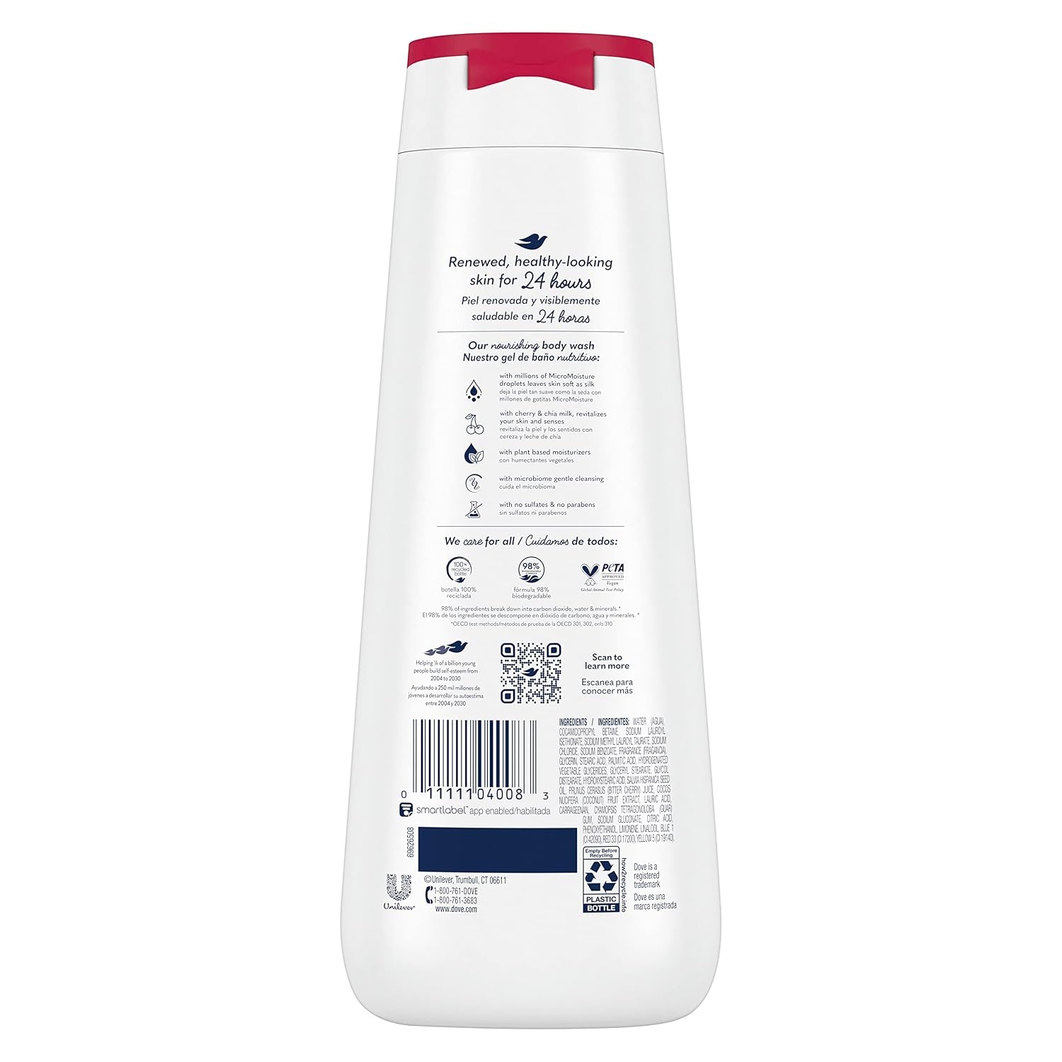 image:imageDove Body Wash AntiStress Blue Chamomile amp Oat Milk 4 Count for Renewed HealthyLooking Skin Moisturizing Gentle Skin Cleanser with 24hr Renewing MicroMoisture 20 ozCherry Chia Milk
