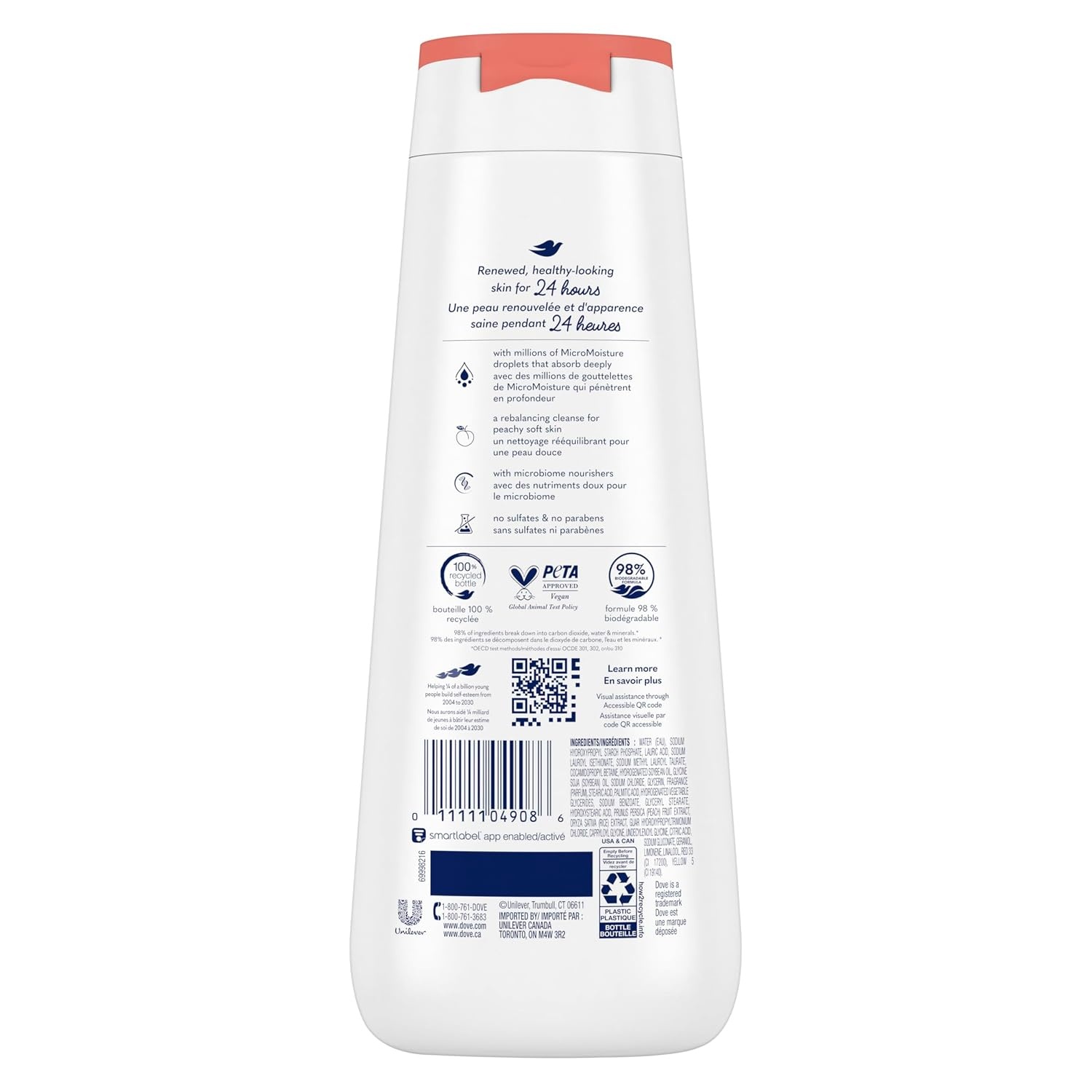 image:imageDove Body Wash AntiStress Blue Chamomile amp Oat Milk 4 Count for Renewed HealthyLooking Skin Moisturizing Gentle Skin Cleanser with 24hr Renewing MicroMoisture 20 ozWhite Peach Rice Millk