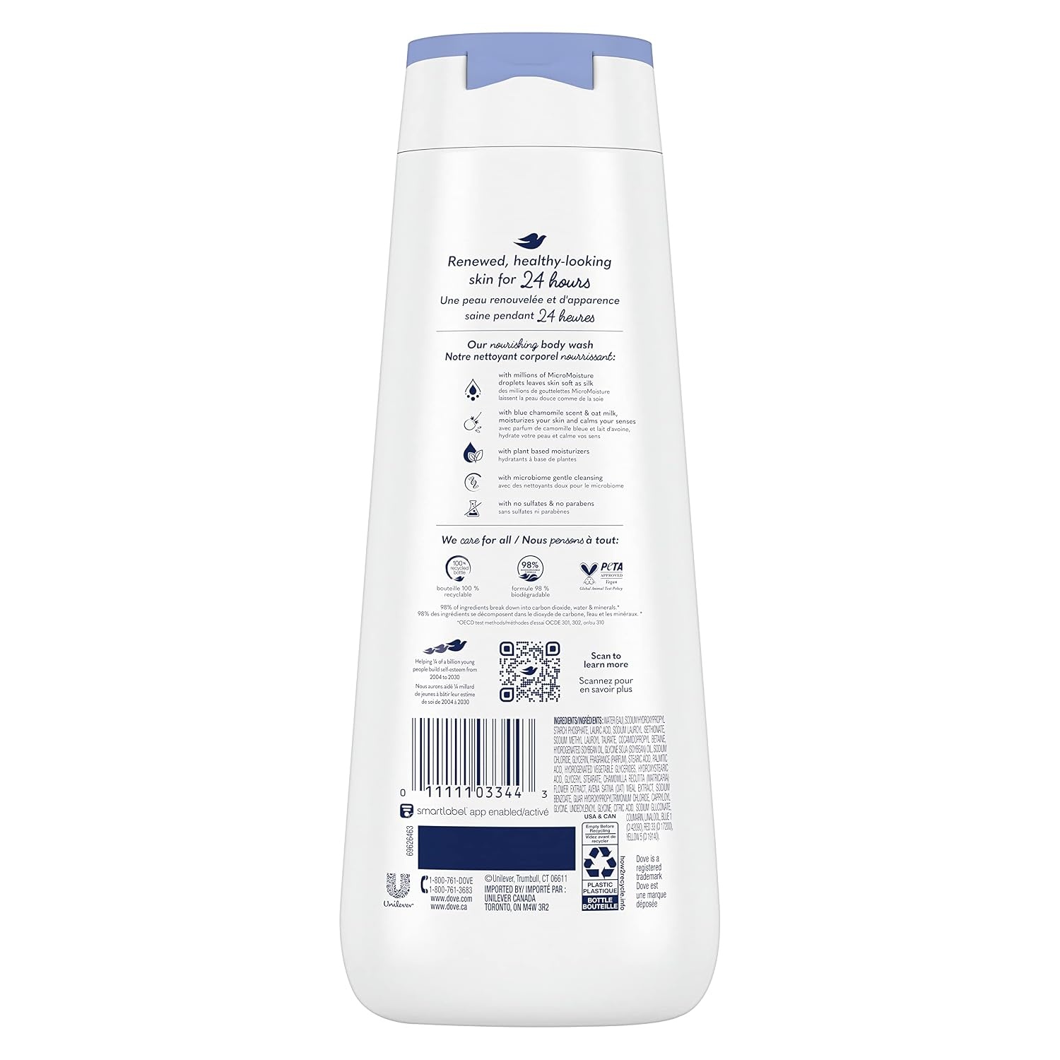 image:imageDove Body Wash AntiStress Blue Chamomile amp Oat Milk 4 Count for Renewed HealthyLooking Skin Moisturizing Gentle Skin Cleanser with 24hr Renewing MicroMoisture 20 ozBlue Chamomile Oat Milk
