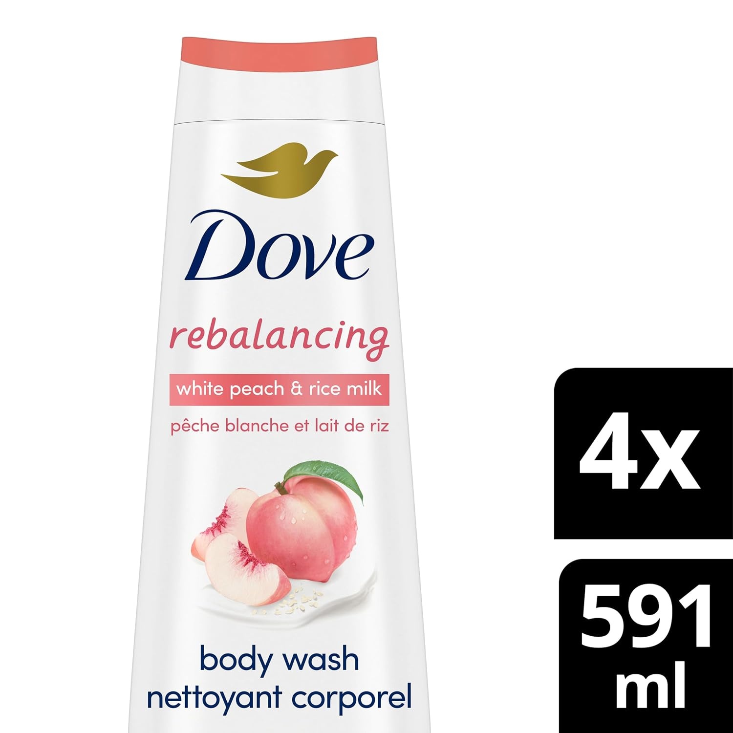 image:imageDove Body Wash AntiStress Blue Chamomile amp Oat Milk 4 Count for Renewed HealthyLooking Skin Moisturizing Gentle Skin Cleanser with 24hr Renewing MicroMoisture 20 ozWhite Peach Rice Millk