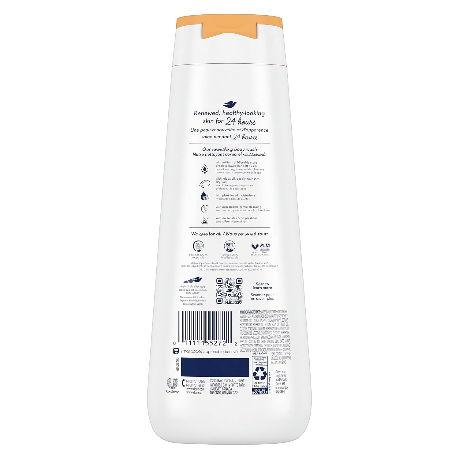 image:imageDove Body Wash Dryness Relief Jojoba Oil 4 Count for Renewed HealthyLooking Skin Gentle Skin Cleanser with 24hr Renewing MicroMoisture 20 oz