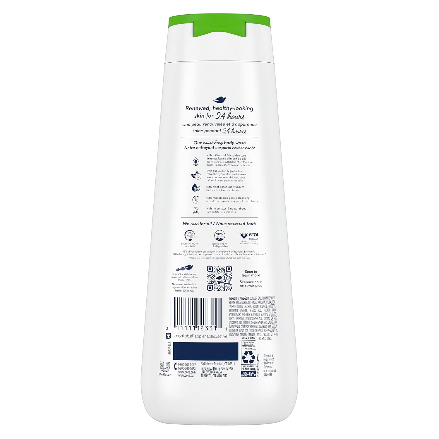 image:imageDove Body Wash Refreshing Cucumber and Green Tea 4 Count Refreshes Skin Cleanser That Effectively Washes Away Bacteria While Nourishing Your Skin 20 oz20 Fl Oz Pack of 4