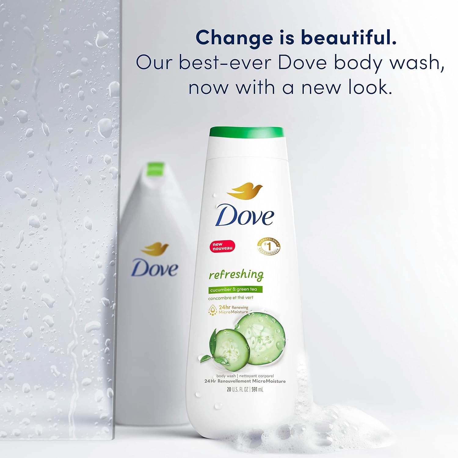 image:imageDove Body Wash Refreshing Cucumber and Green Tea 4 Count Refreshes Skin Cleanser That Effectively Washes Away Bacteria While Nourishing Your Skin 20 oz20 Fl Oz Pack of 4